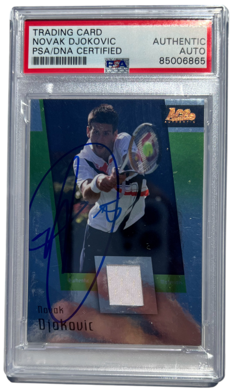 NOVAK DJOKOVIC SIGNED 2007 ACE AUTHENTIC GRAND SLAM II MATCH WORN CARD PSA/DNA
