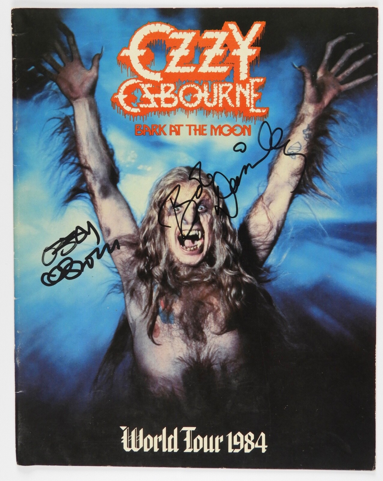 Ozzy Osbourne Autograph Signed Bob Daisley Bark At The Moon Tour Book program
