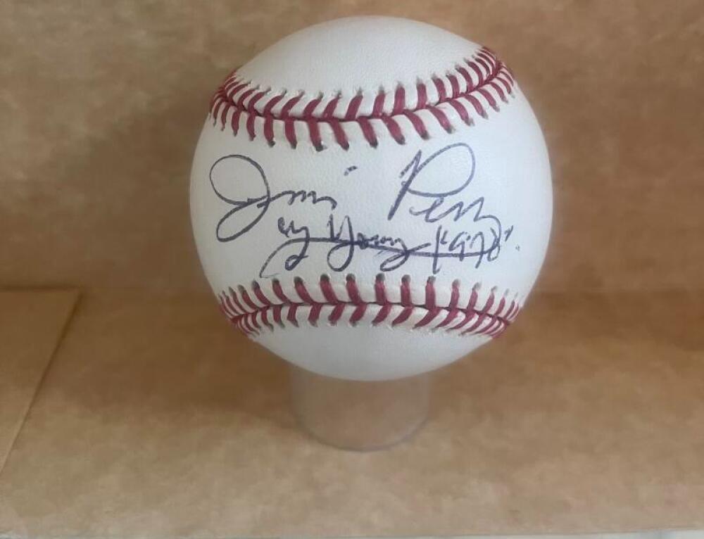 JIM PERRY CY YOUNG 1978 SIGNED AUTOGRAPHED M.L. BASEBALL BECKETT AUTH
