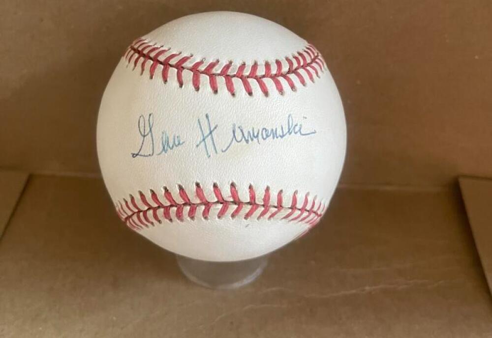 GENE HERMANSKI BROOKLYN DODGERS SIGNED AUTO N.L. BASEBALL BECKETT AUTH
