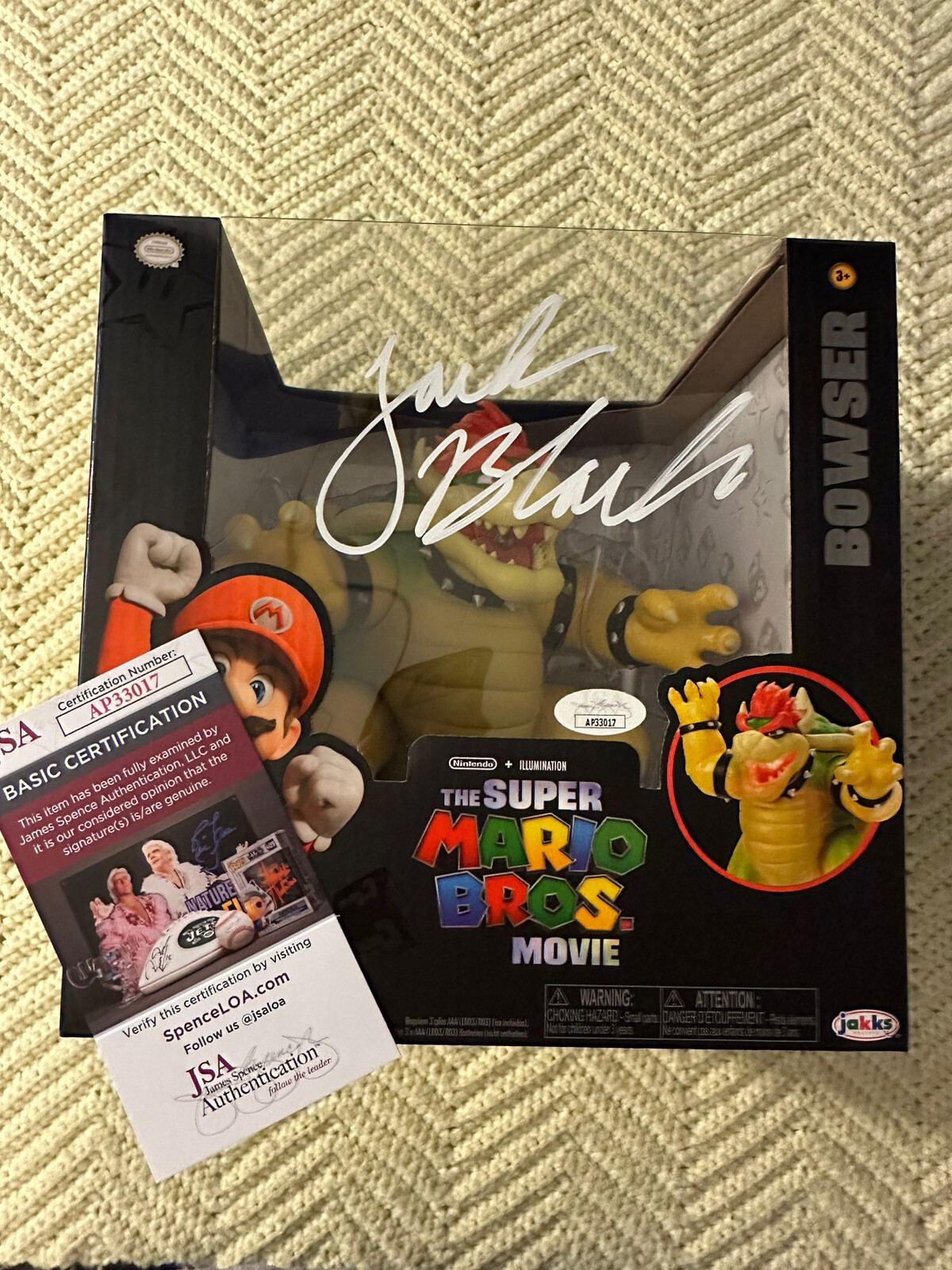 Jack Black Signed 7” Bowser Figure Doll JSA Authentication COA Jakks Super Mario
