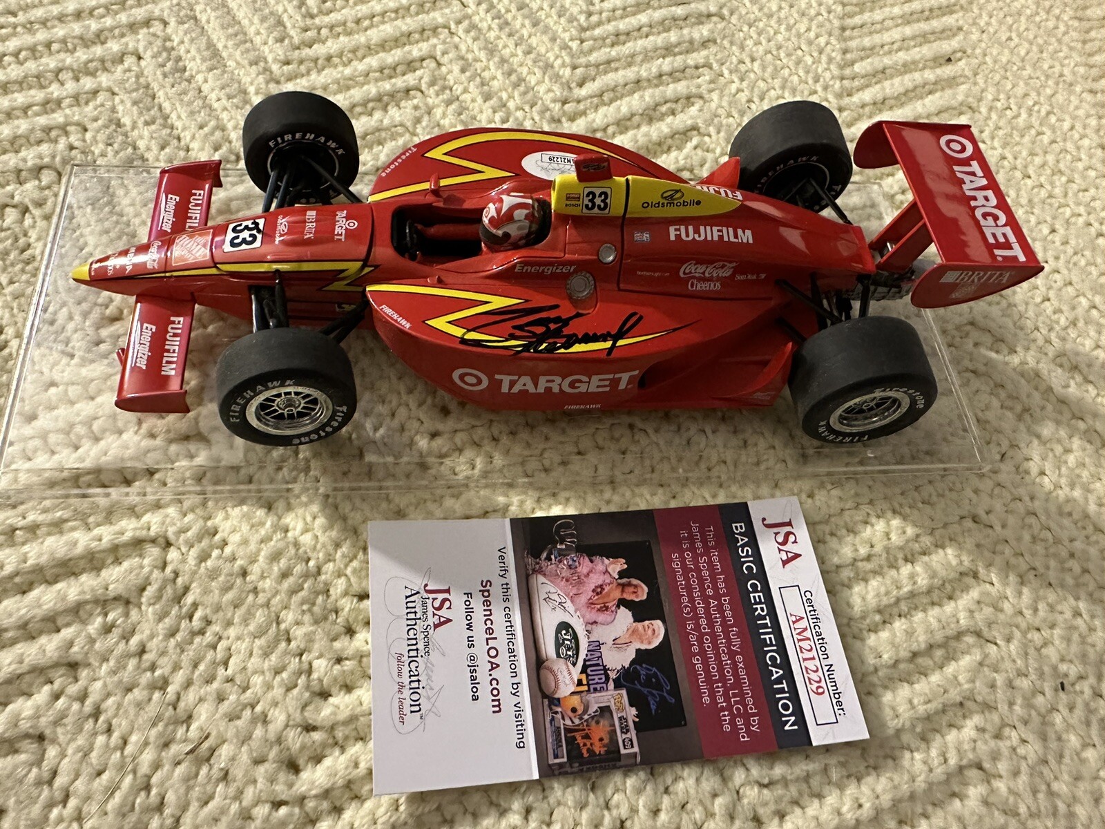 TONY STEWART SIGNED 1:18 SCALE 2001 INDY 500 DIECAST JSA AUTHENTICATION COA COLLECTIBLE MEMORABILIA