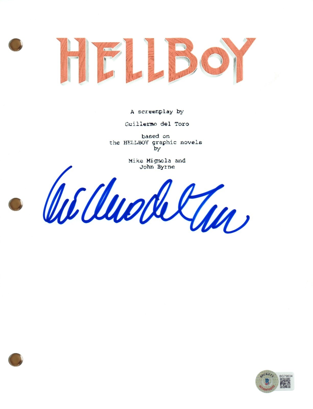 Guillermo Del Toro Signed Autograph Hellboy Movie Script Screenplay Beckett COA
