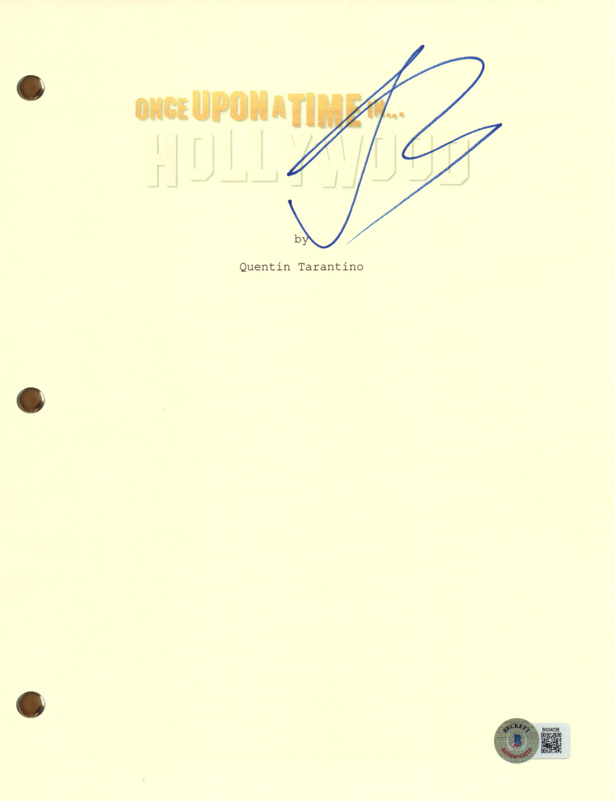 Julia Butters Signed Autograph Once Upon A Time In Hollywood Movie Script BAS
