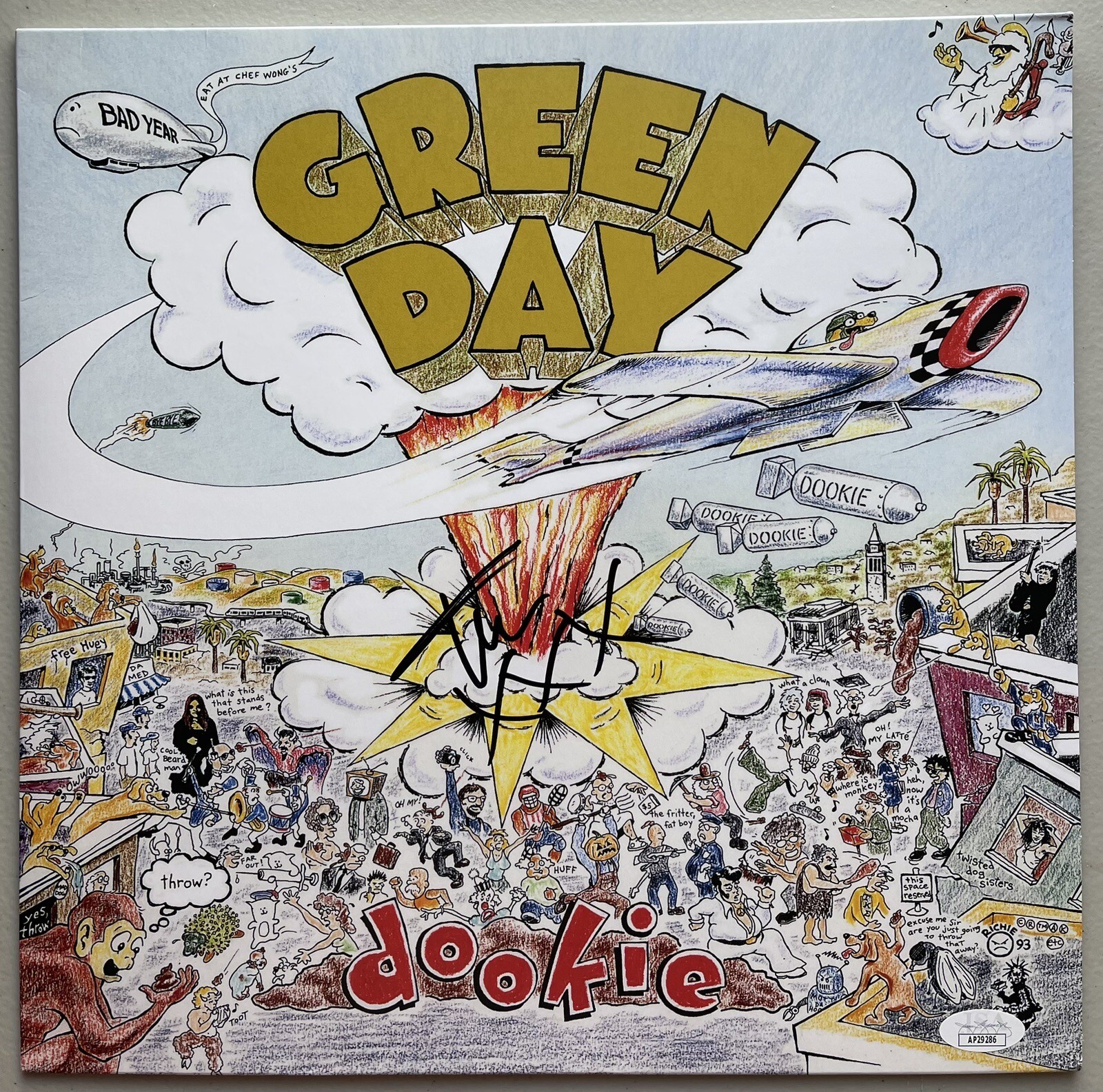 Mike Dirnt Signed Autographed Green Day Dookie Vinyl Record JSA
