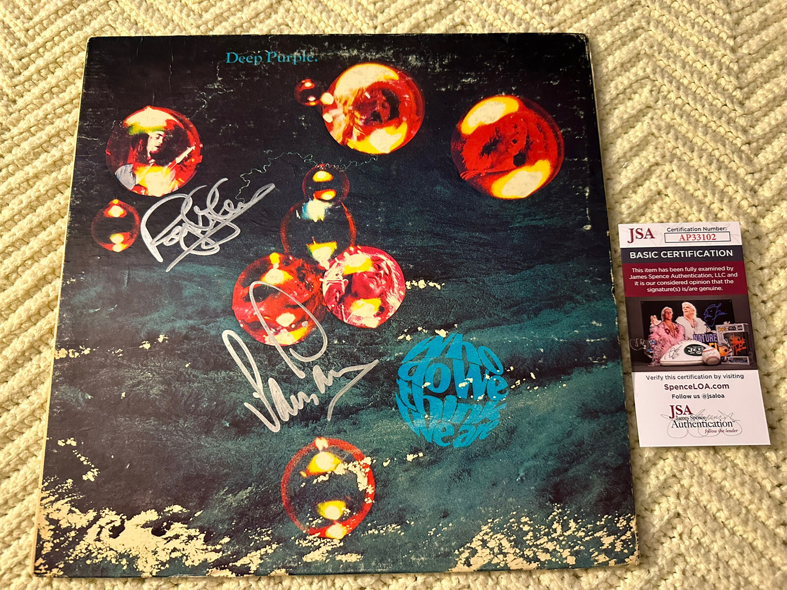Ian Paice Roger Glover SIGNED Deep Purple Vinyl ALBUM JSA Authenticated COA
