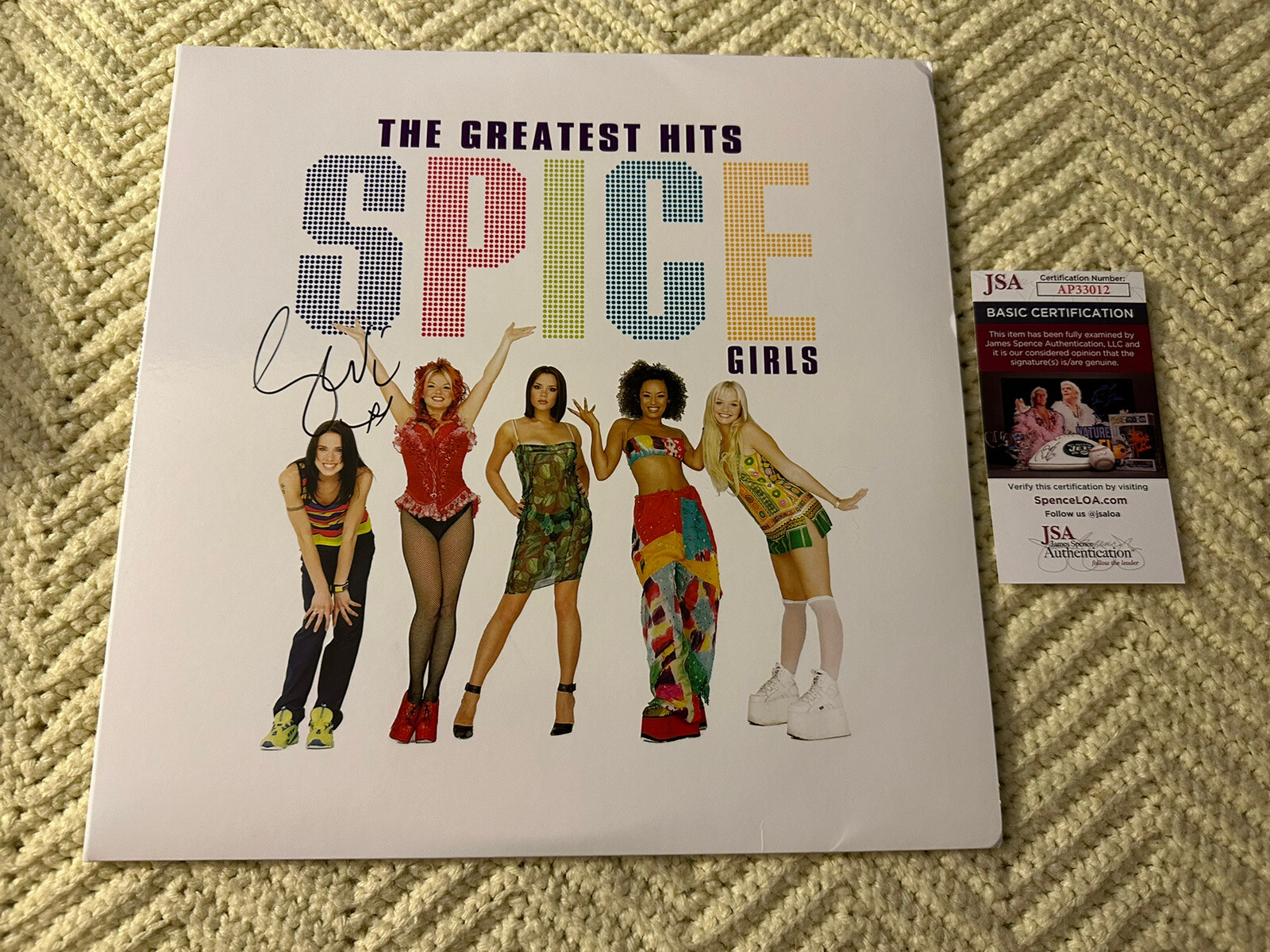 Geri Halliwell SIGNED Spice Girls Hits Vinyl ALBUM JSA Authenticated COA Ginger
