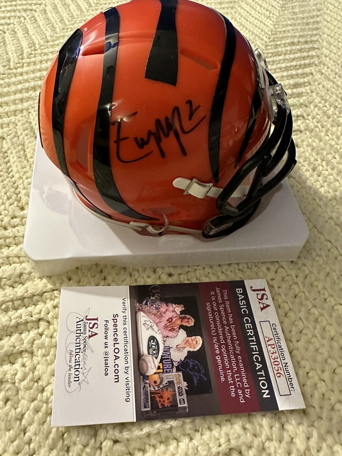 Evan McPherson Bengals Signed Mini Helmet Autograph JSA Authenticated COA
