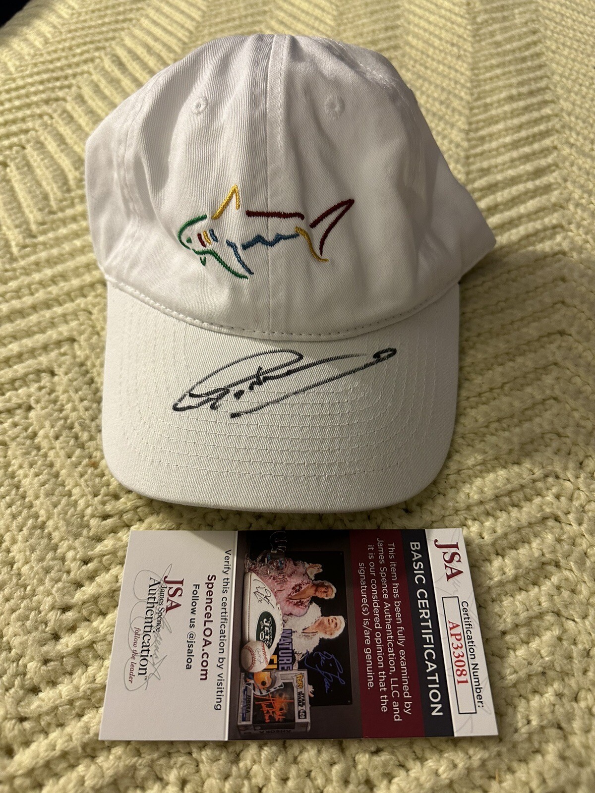 Greg Norman Signed Shark Hat Pga Tour Autographed JSA Authentication COA Rare
