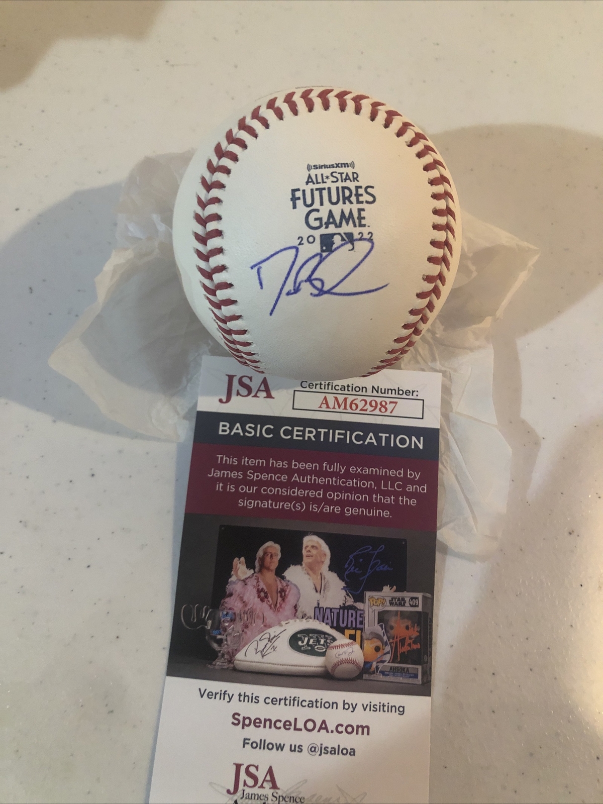 WASHINGTON NATIONALS- DARREN BAKER SIGNED AUTOGRAPH 2022 FUTURES GAME BALL JSA COLLECTIBLE MEMORABILIA