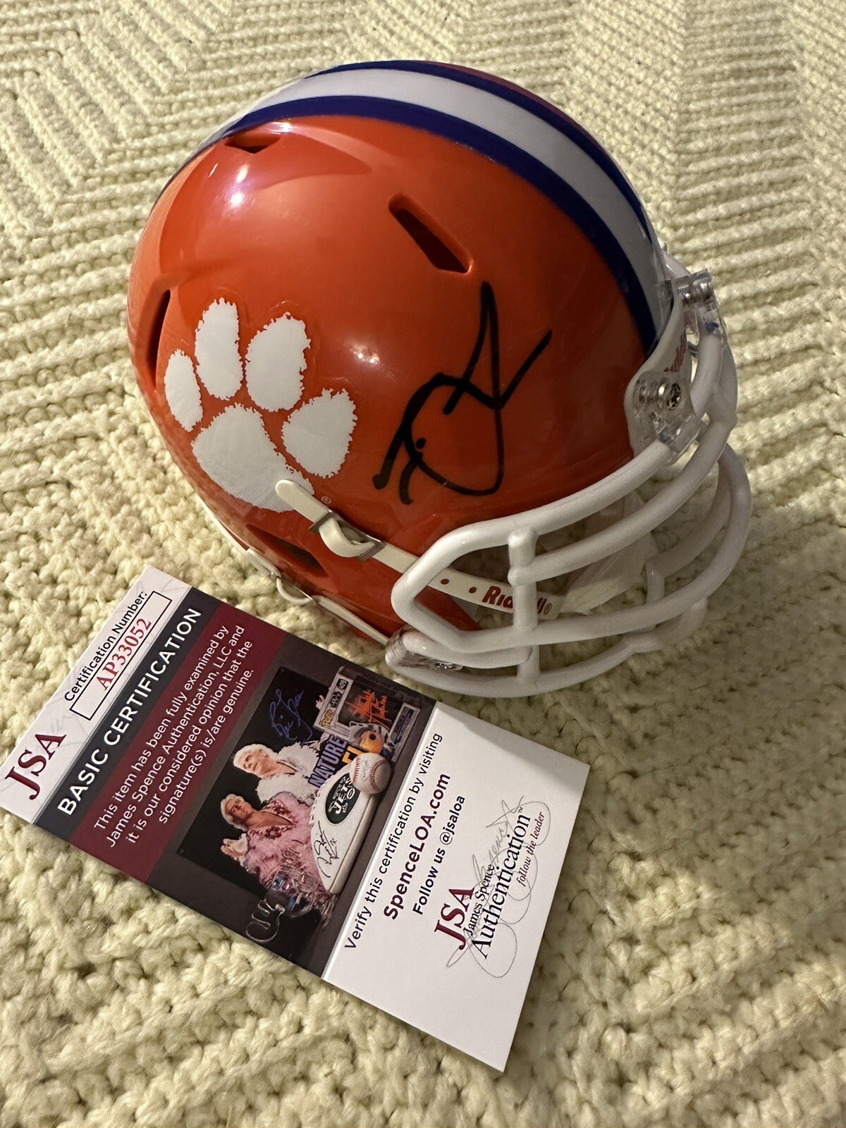 Trevor Lawrence Signed Mini Helmet Clemson Tigers JSA Authentication COA
