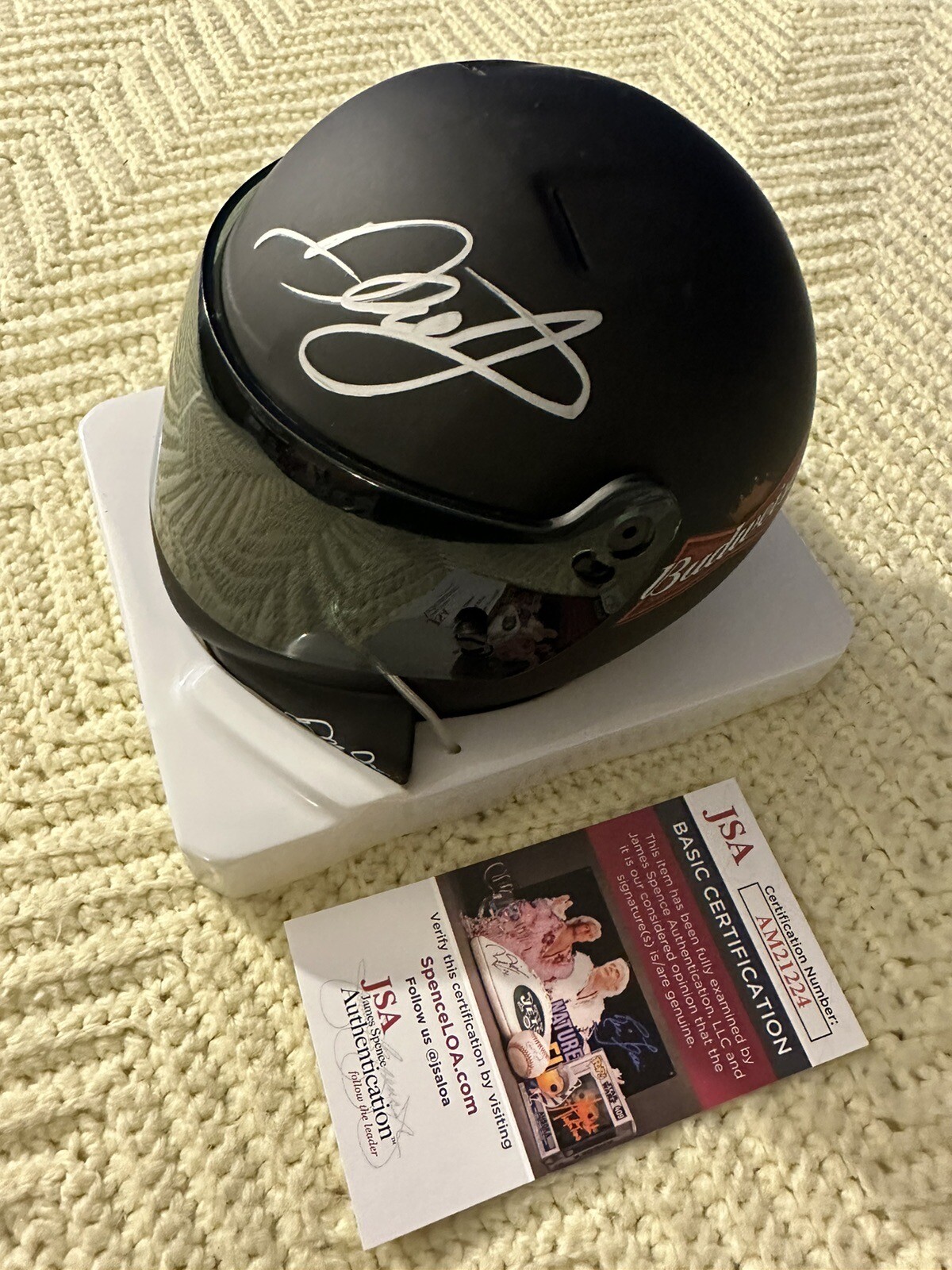 Dale Earnhardt Jr Nascar Signed Mini Helmet Auto 1/2 Scale JSA Authenticated COA
