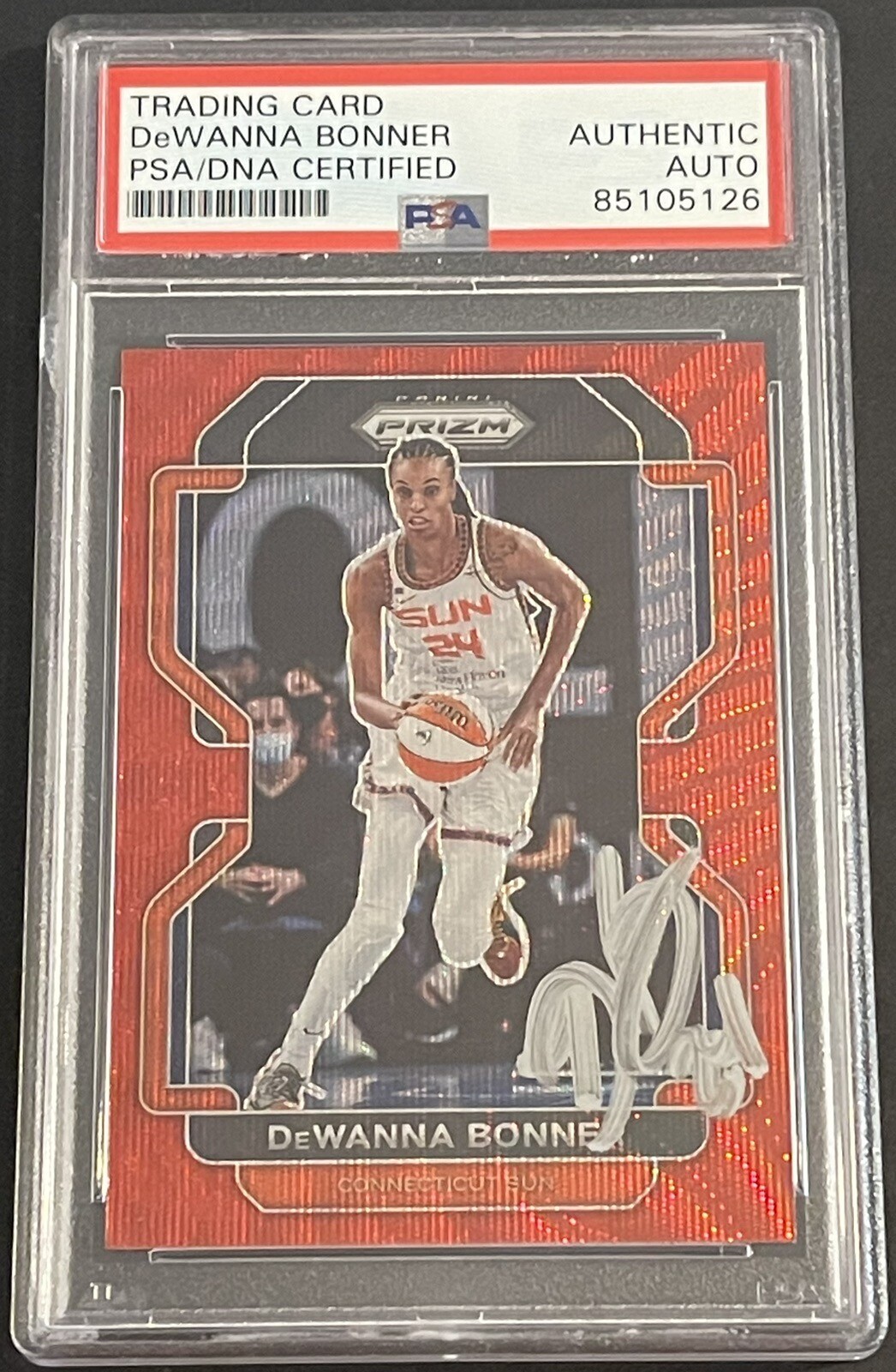 New ListingDewanna Bonner Signed 2022 Prizm Red Card Connecticut Sun PSA/DNA Slabbed
