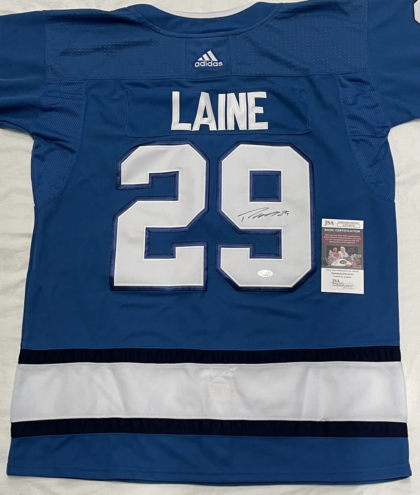 Patrik Laine Signed Autographed Winnipeg Jets Jersey JSA Finland
