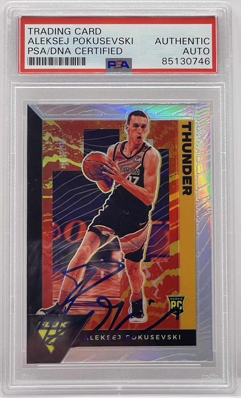 Aleksej Pokuševski Signed 2020-21 Chronicles Flux Silver RC Thunder PSA/DNA Slab