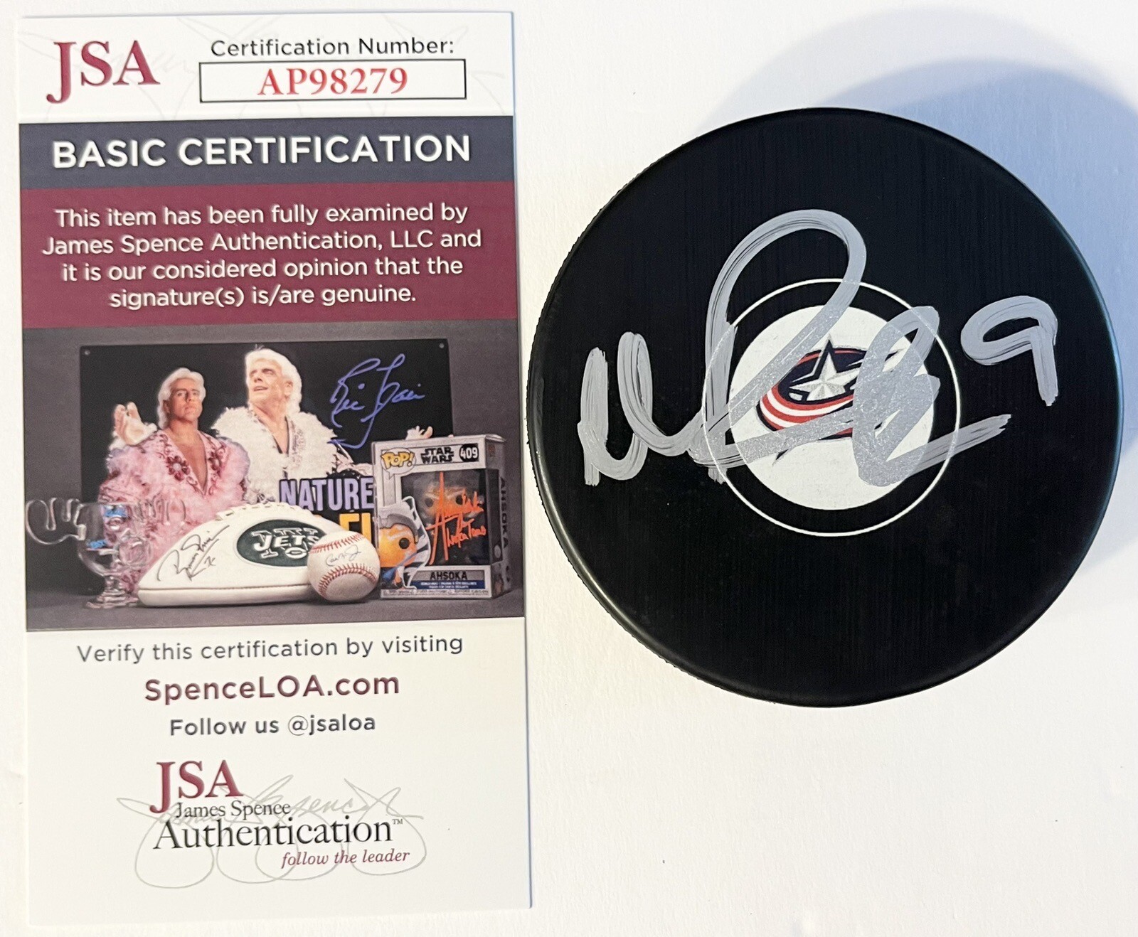 Ivan Provorov Signed Autographed Columbus Blue Jackets Logo Hockey Puck JSA