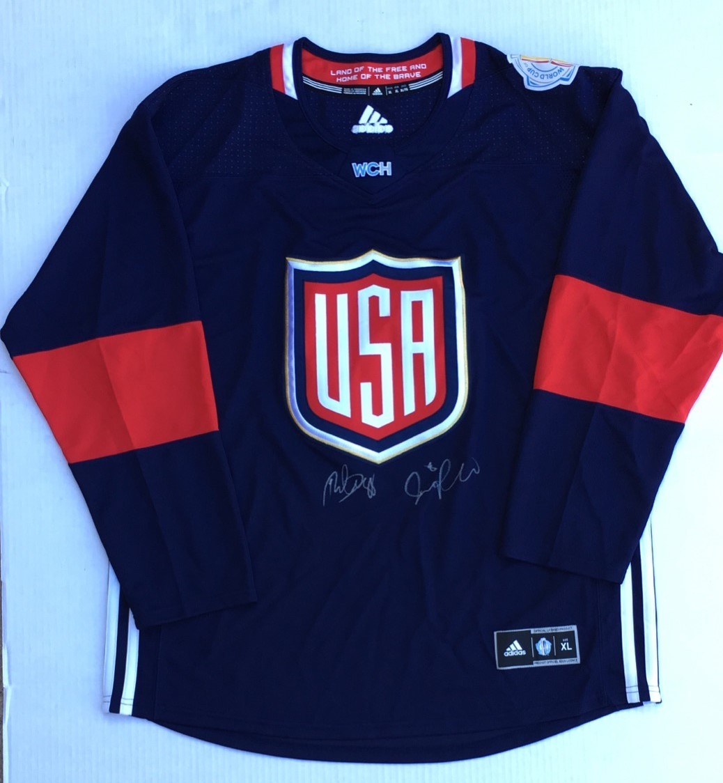 Team USA PATRICK KANE & JOEL PAVELSKI Autographed Signed Official Jersey COA!

