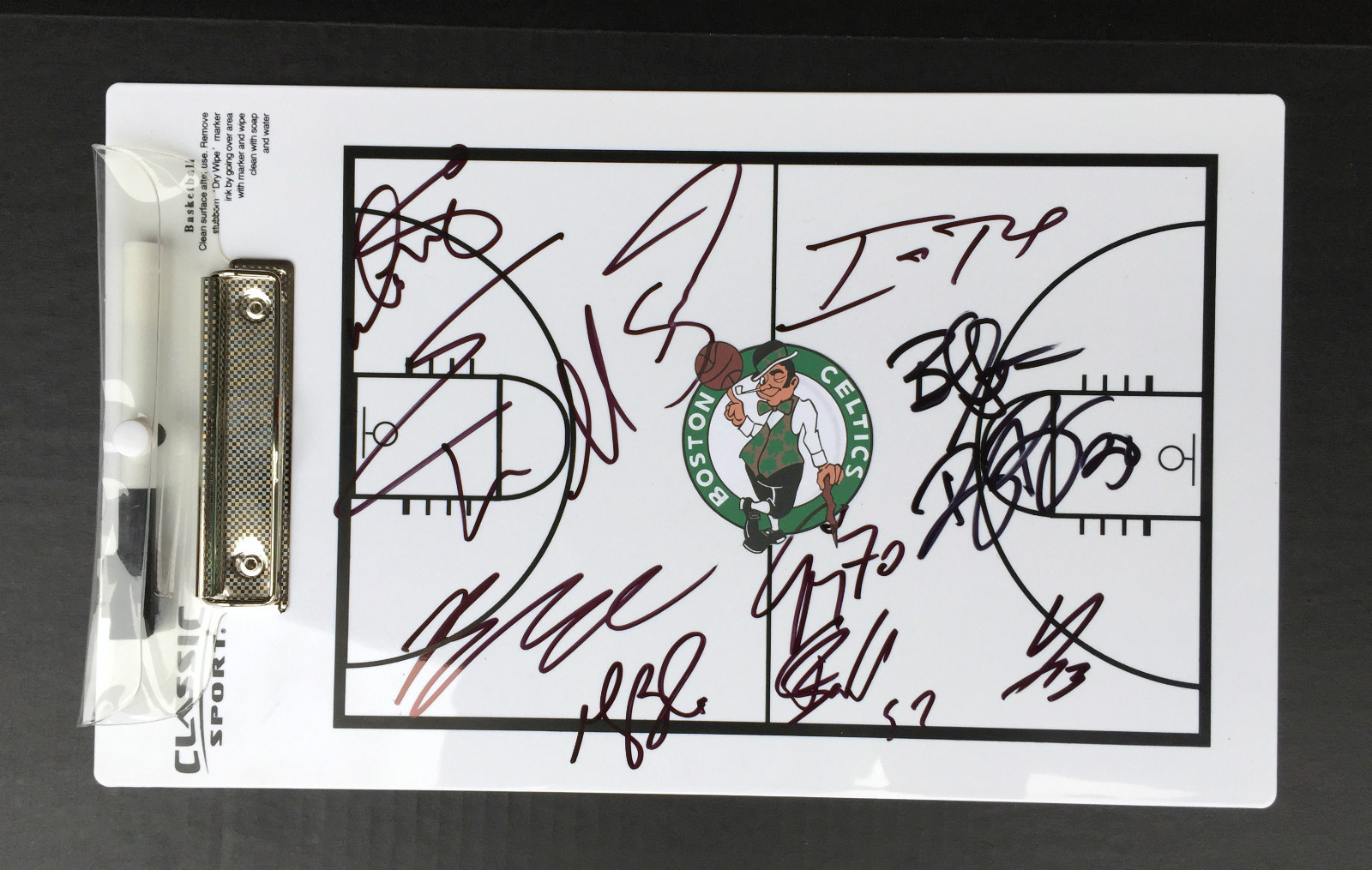 2015 BOSTON CELTICS Team Signed Autographed Basketball Clip Board COA! SMART++
