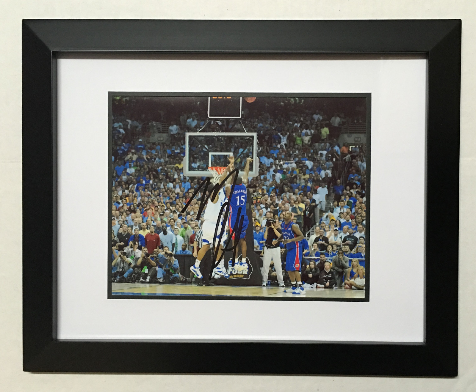 Kansas MARIO CHALMERS Signed Autographed Basketball COA! PROOF 2008 NAT'L CHAMPS
