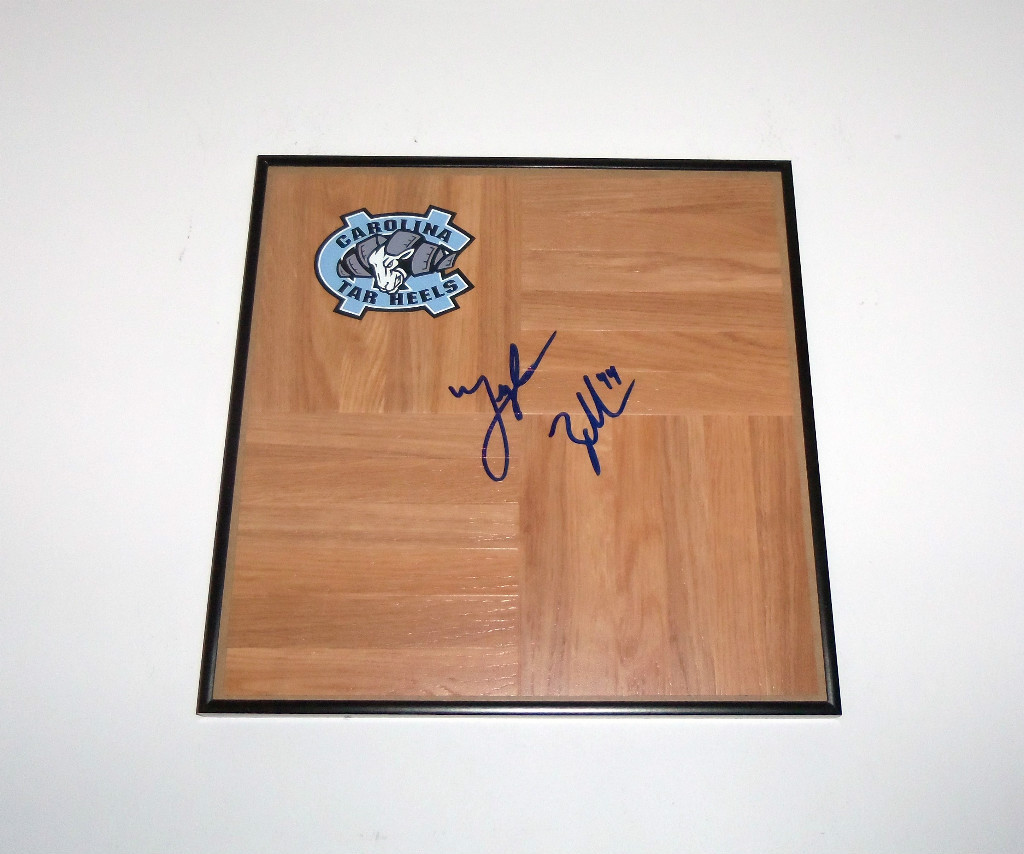 North Carolina TYLER ZELLER Signed Autographed Basketball Floor COA! PROOF!
