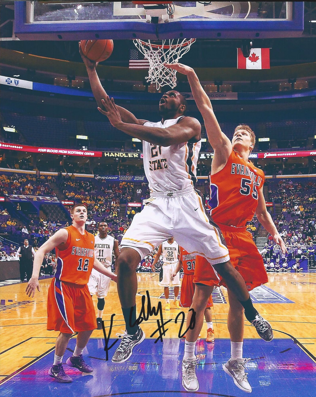 WICHITA STATE SHOCKERS #20 KADEEM COLEBY SIGNED AUTOGRAPHED BASKETBALL COA! 31-0 COLLECTIBLE MEMORABILIA