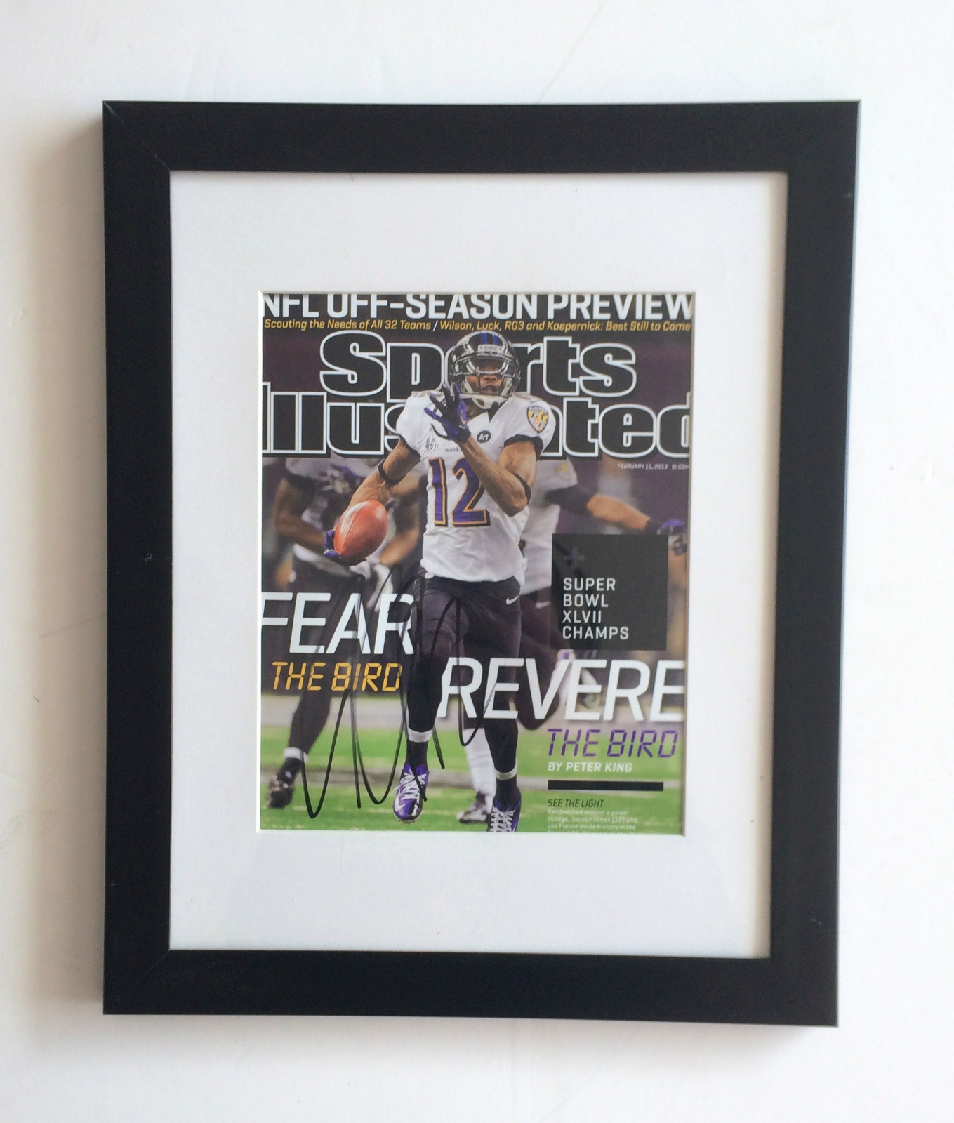Baltimore Ravens #12 JACOBY JONES Signed Autographed FRAMED Sports Illustrated
