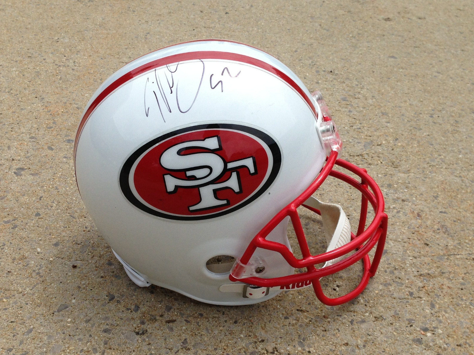 San Francisco 49ers PATRICK WILLIS Signed Autographed Custom F/S Helmet PROOF
