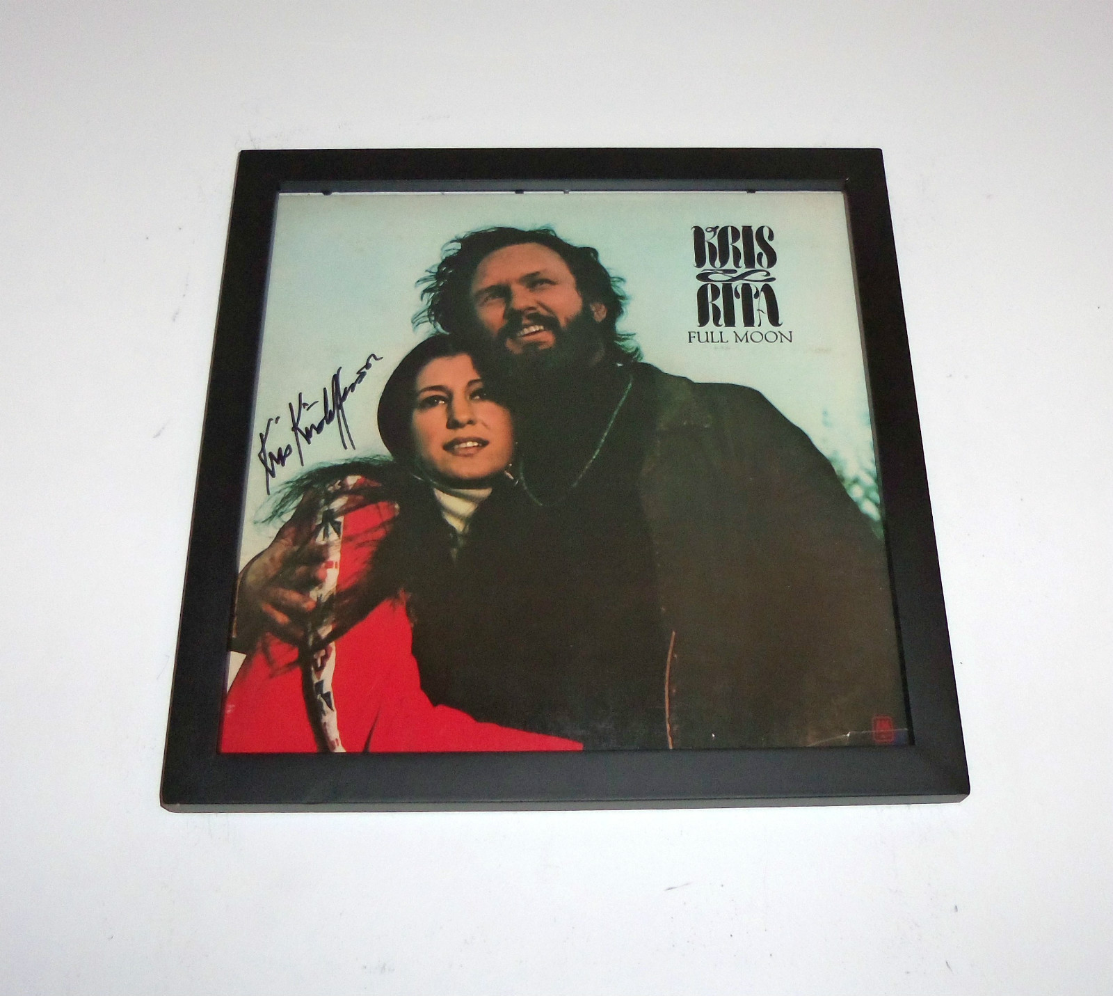 Full Moon KRIS KRISTOFFERSON & RITA Autographed FRAMED LP Record Album COA PROOF
