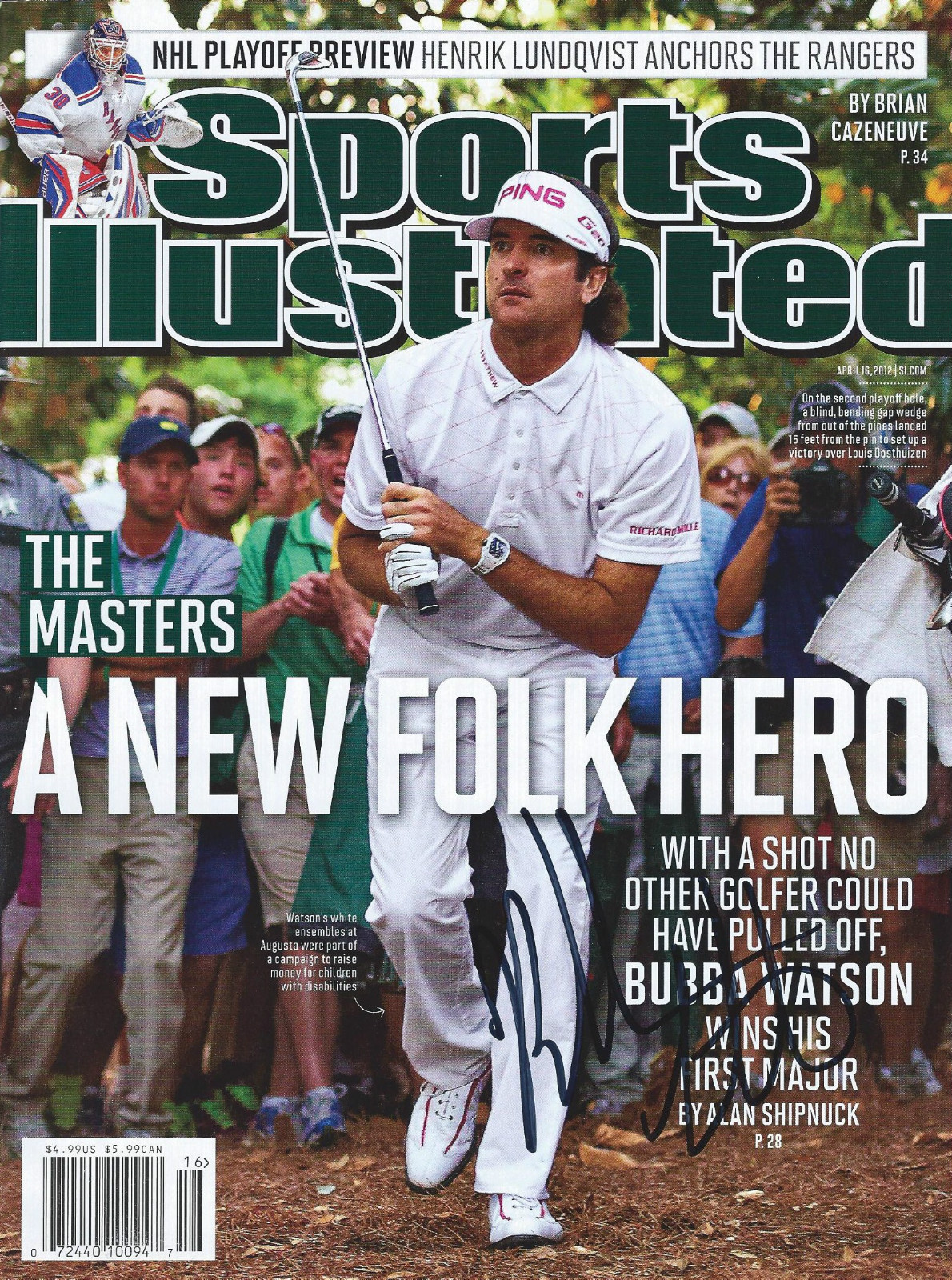 2x Masters Champion BUBBA WATSON Signed Autographed Sports Illustrated COA! SI
