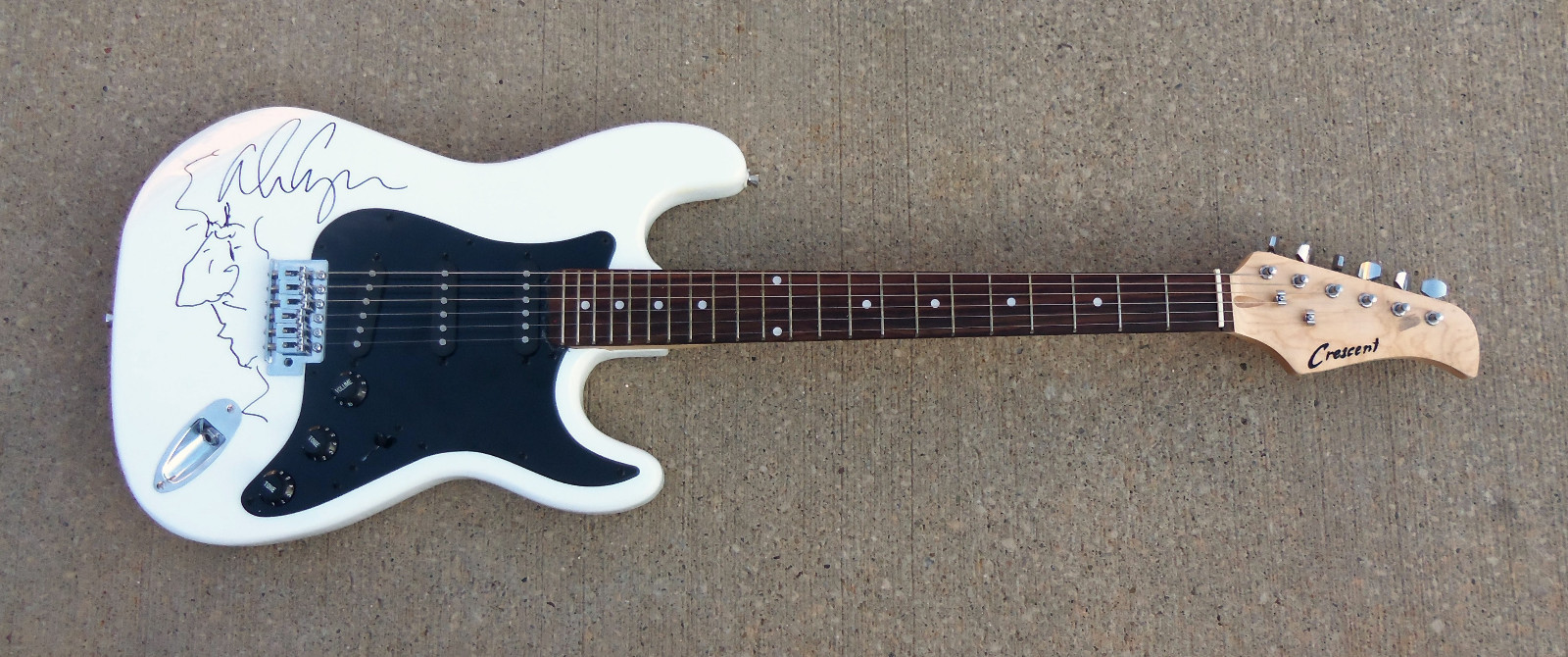 PSA/DNA Schools Out ALICE COOPER Signed Autographed SKETCH Electric Guitar PROOF
