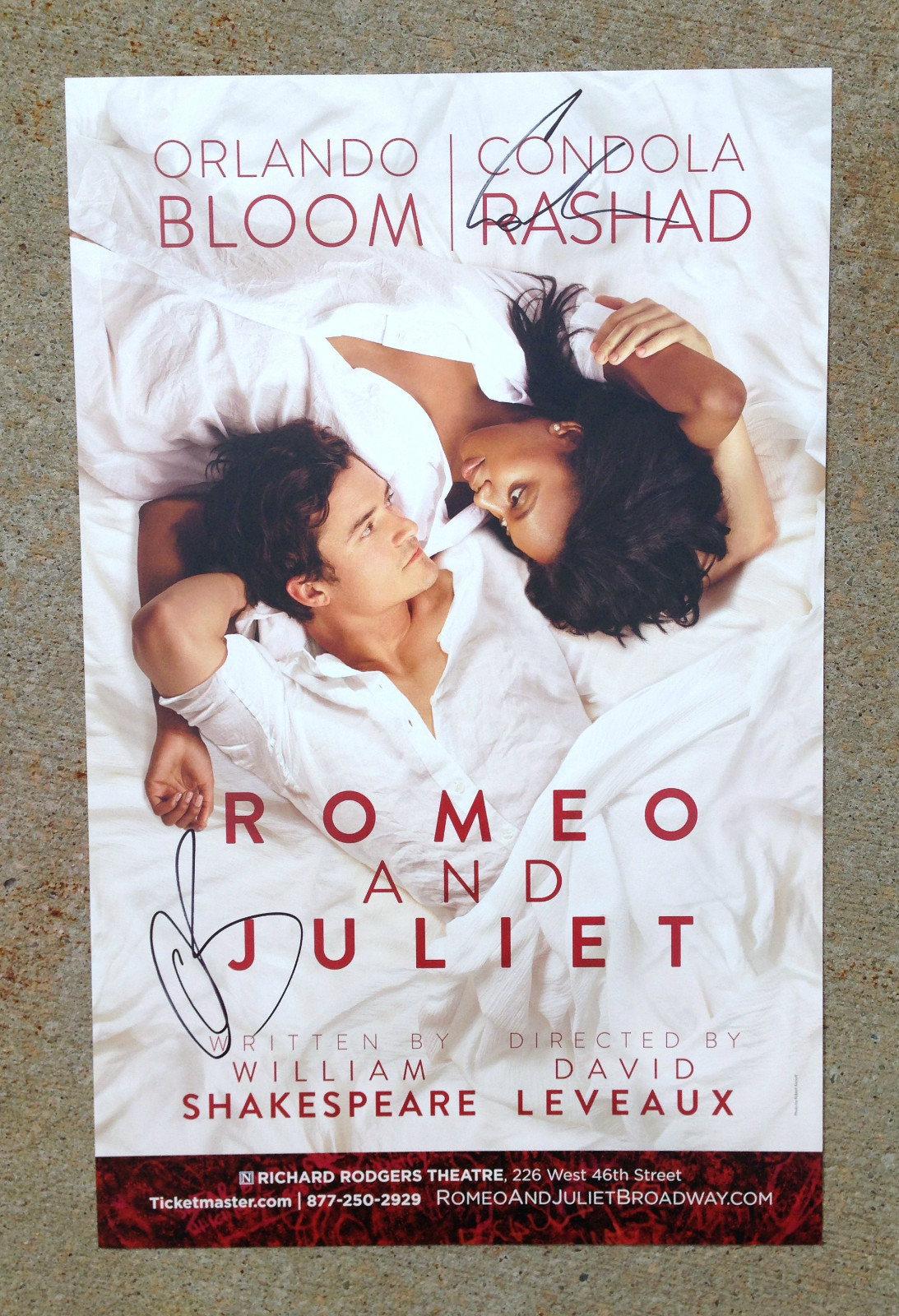 ROMEO AND JULIET Signed Autographed Poster PROOF! Orlando Bloom Condola Rashad
