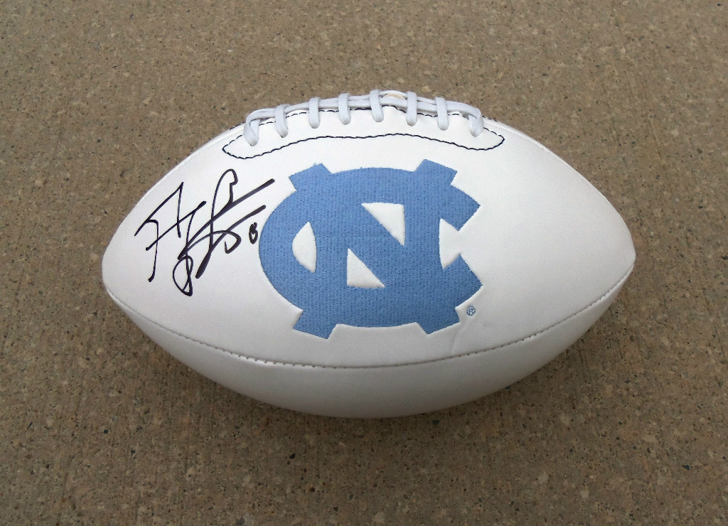 UNC TAR HEELS GREG LITTLE SIGNED AUTOGRAPHED LOGO FOOTBALL COA! PROOF! COLLECTIBLE MEMORABILIA