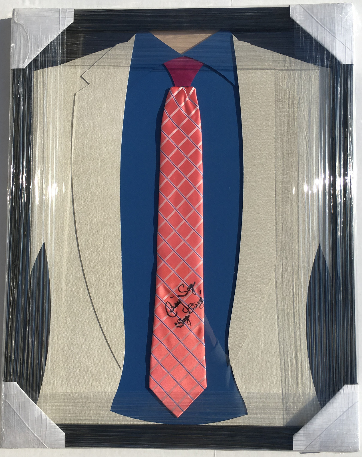 PSA/DNA Reporter CRAIG SAGER Signed Autographed Custom FRAMED Tie #SAGERSTRONG
