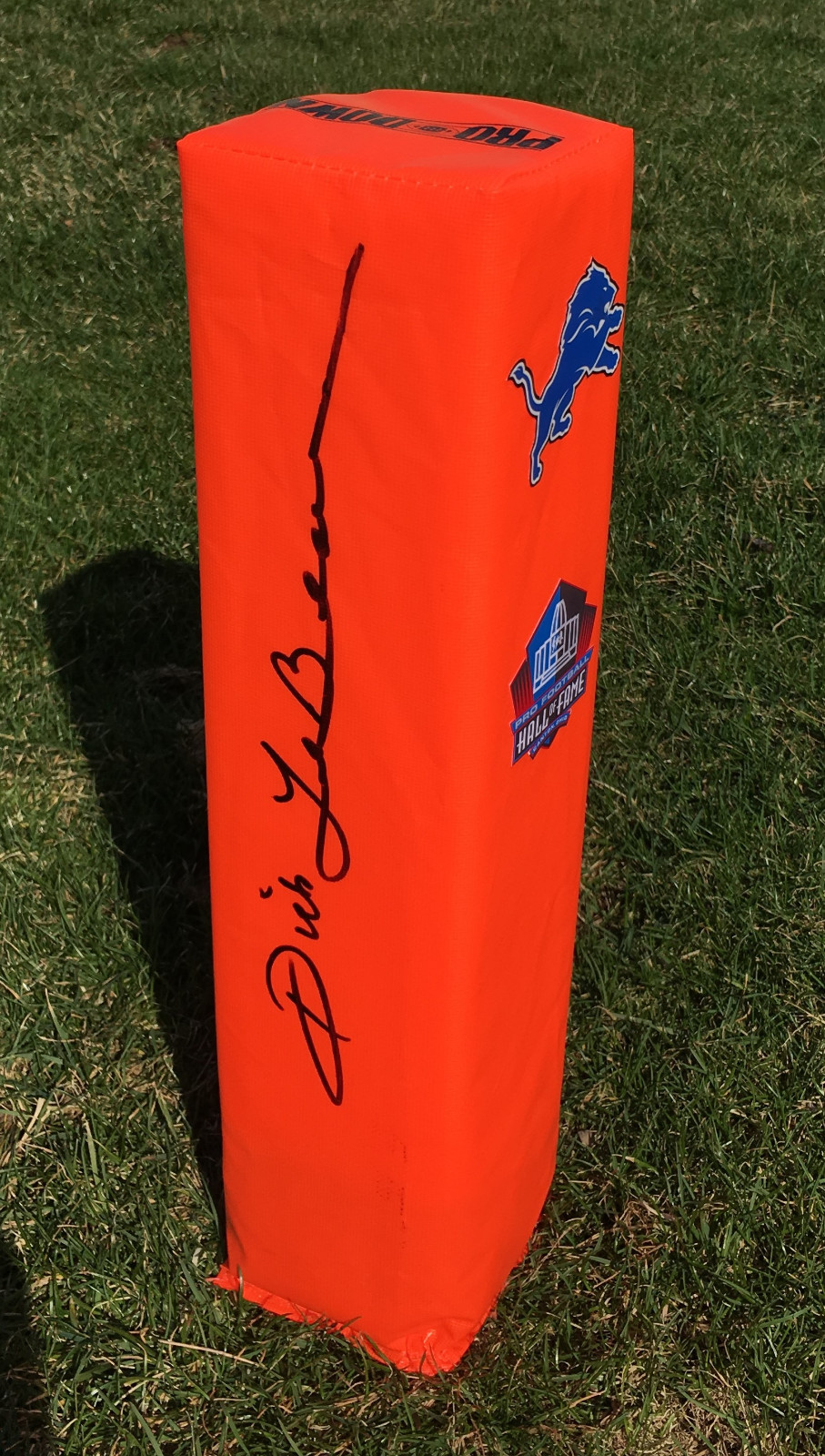 Detroit Lions #44 DICK LEBEAU Signed Autographed Football Pylon COA! HOF10
