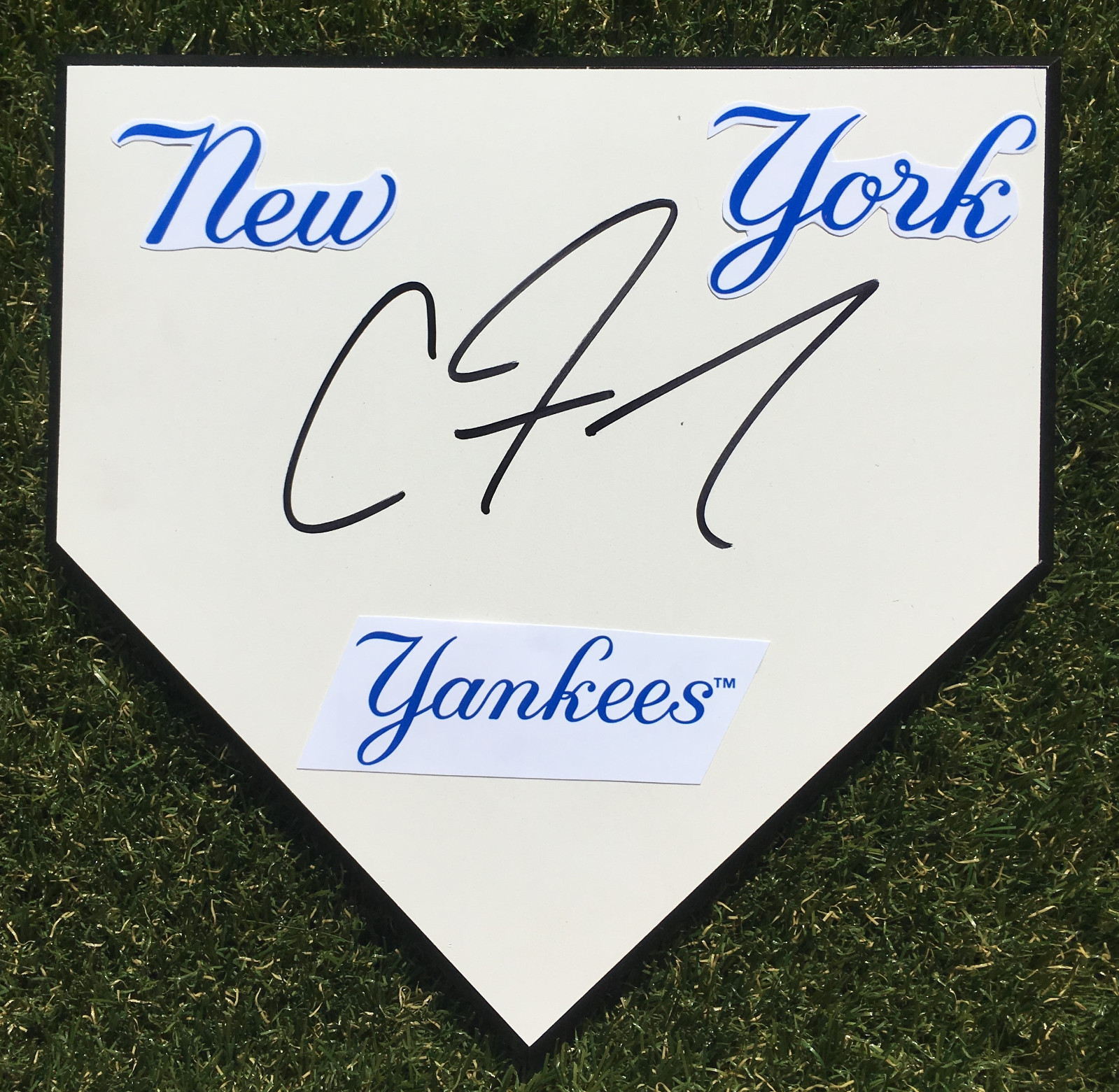 New York Yankees #77 CLINT FRAZIER Signed Autographed Baseball Home Plate COA!!
