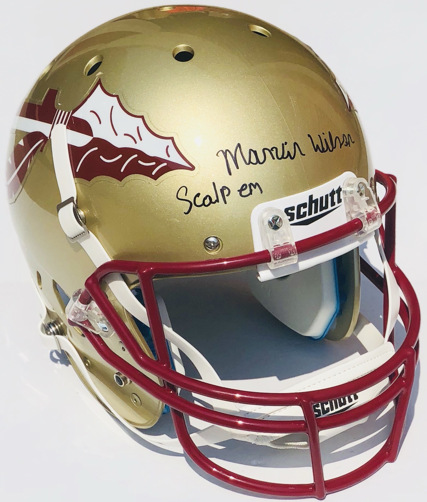 Florida State Seminoles #21 MARVIN WILSON Signed Autographed Football Helmet COA
