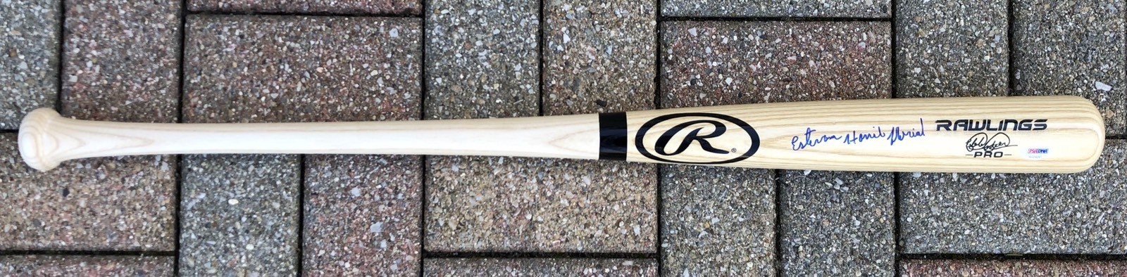 PSA/DNA NY Yankees ESTEVAN FLORIAL Signed Autographed Baseball Bat FULL SIG
