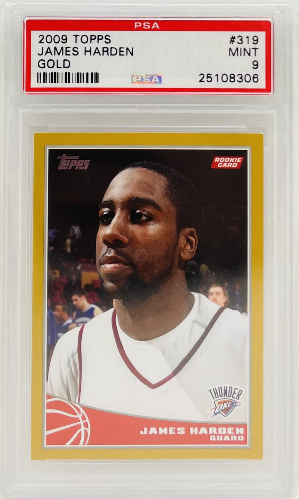 JAMES HARDEN 2009 Topps Gold #319 Rookie Card PSA 9 Brooklyn Nets! MVP?! RC
