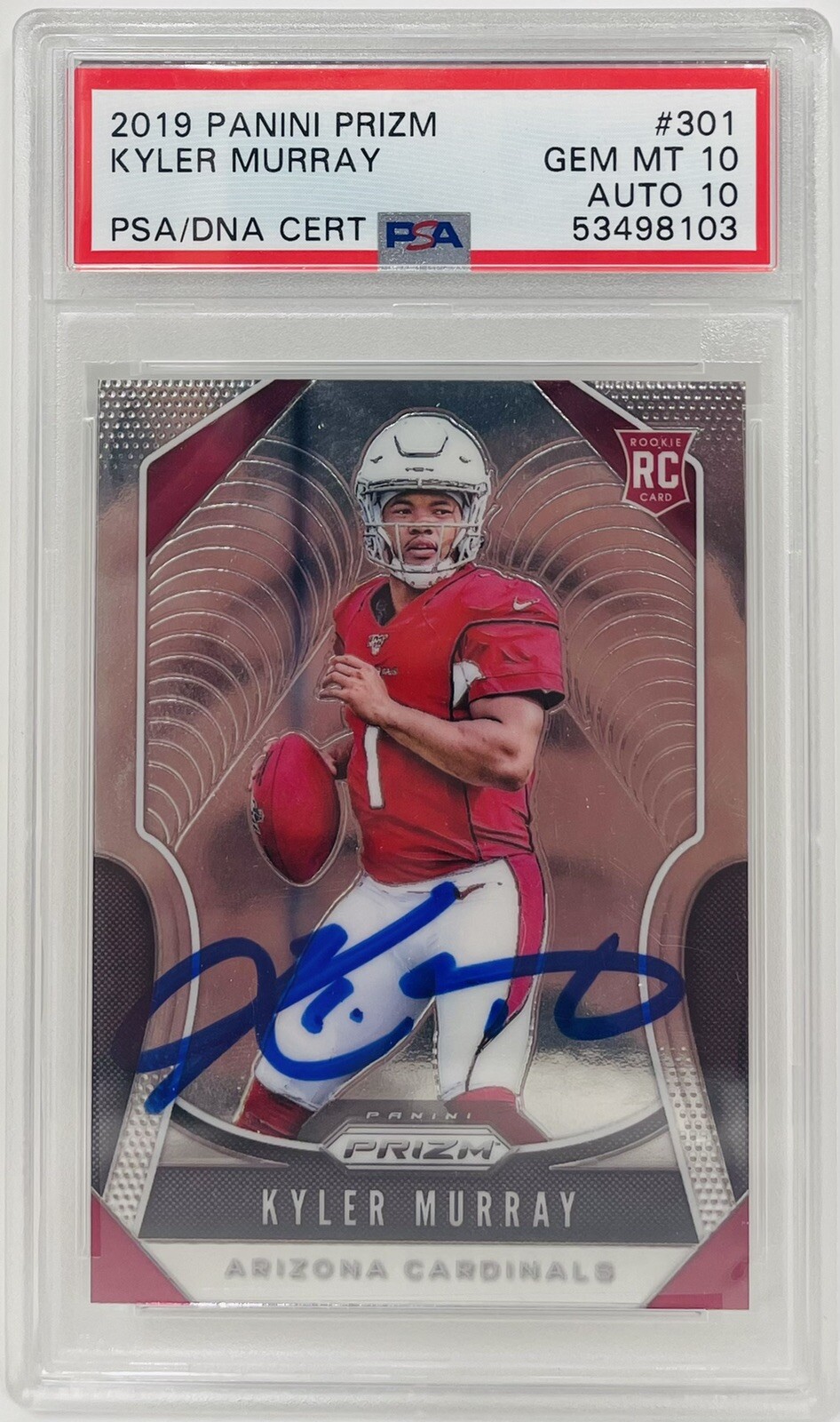 PSA/DNA GEM MINT 10 KYLER MURRAY 2019 PANINI PRIZM ROOKIE CARD RC AUTO POP 1
