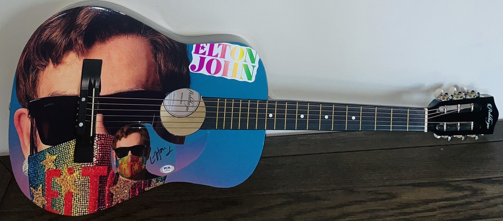The Lockdown ELTON JOHN Autographed Limited Edition Acoustic Guitar PSA/DNA
