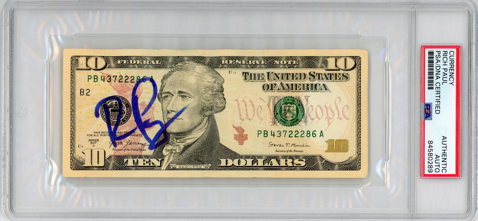 Klutch Sports Agent RICH PAUL Autographed $10 Bill Currency LEBRON Debut Agent
