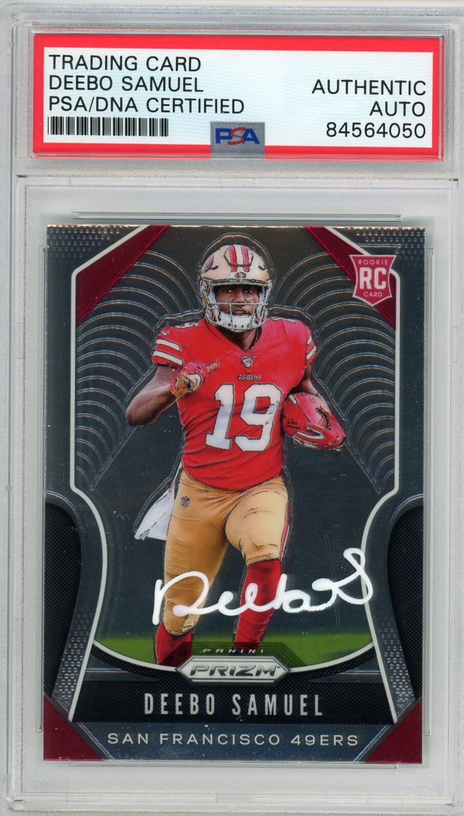 DEEBO SAMUEL SIGNED AUTO 2019 PRIZM FOOTBALL ROOKIE CARD #346 PSA/DNA 49ers RC
