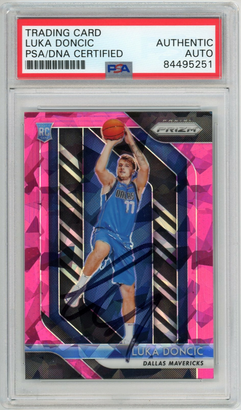PSA/DNA LUKA DONCIC 2018-19 PANINI PRIZM PINK ICE ROOKIE CARD #280 SIGNED AUTO
