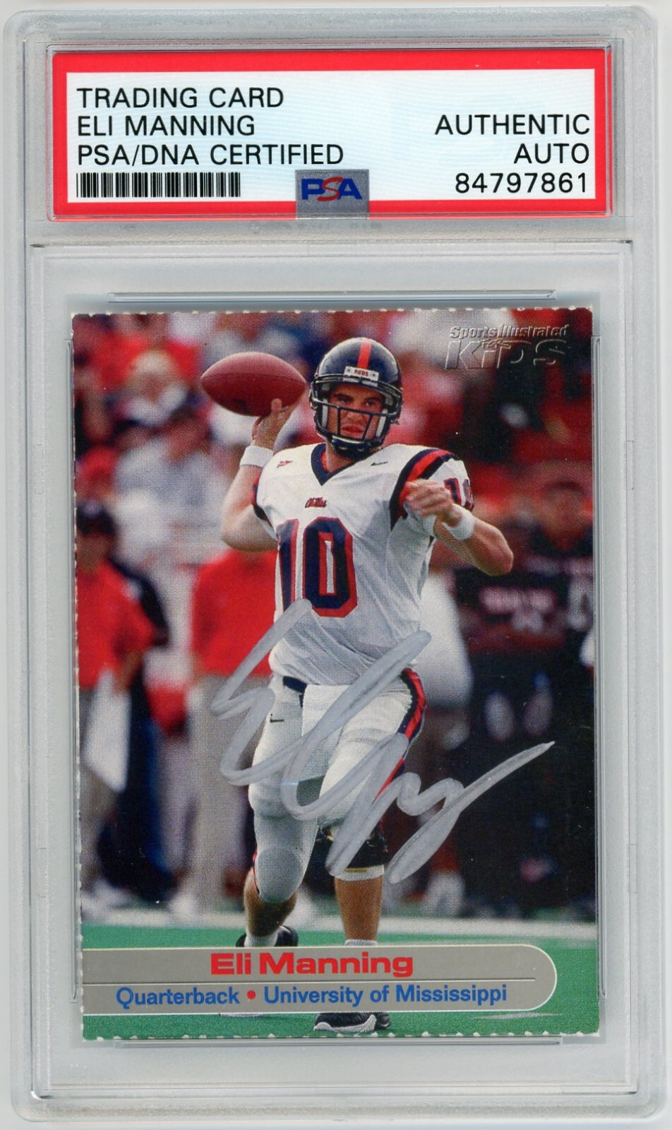 2003 SI Kids Eli Manning Signed Autographed Ole Miss Rookie Card PSA/DNA Auto
