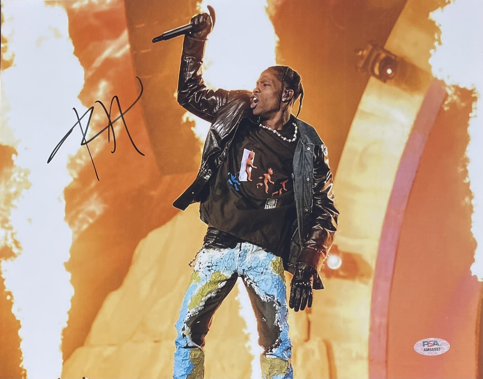 Travis Scott Signed Autograph 11x14 Photo Astroworld Birds In The Trap PSA/DNA
