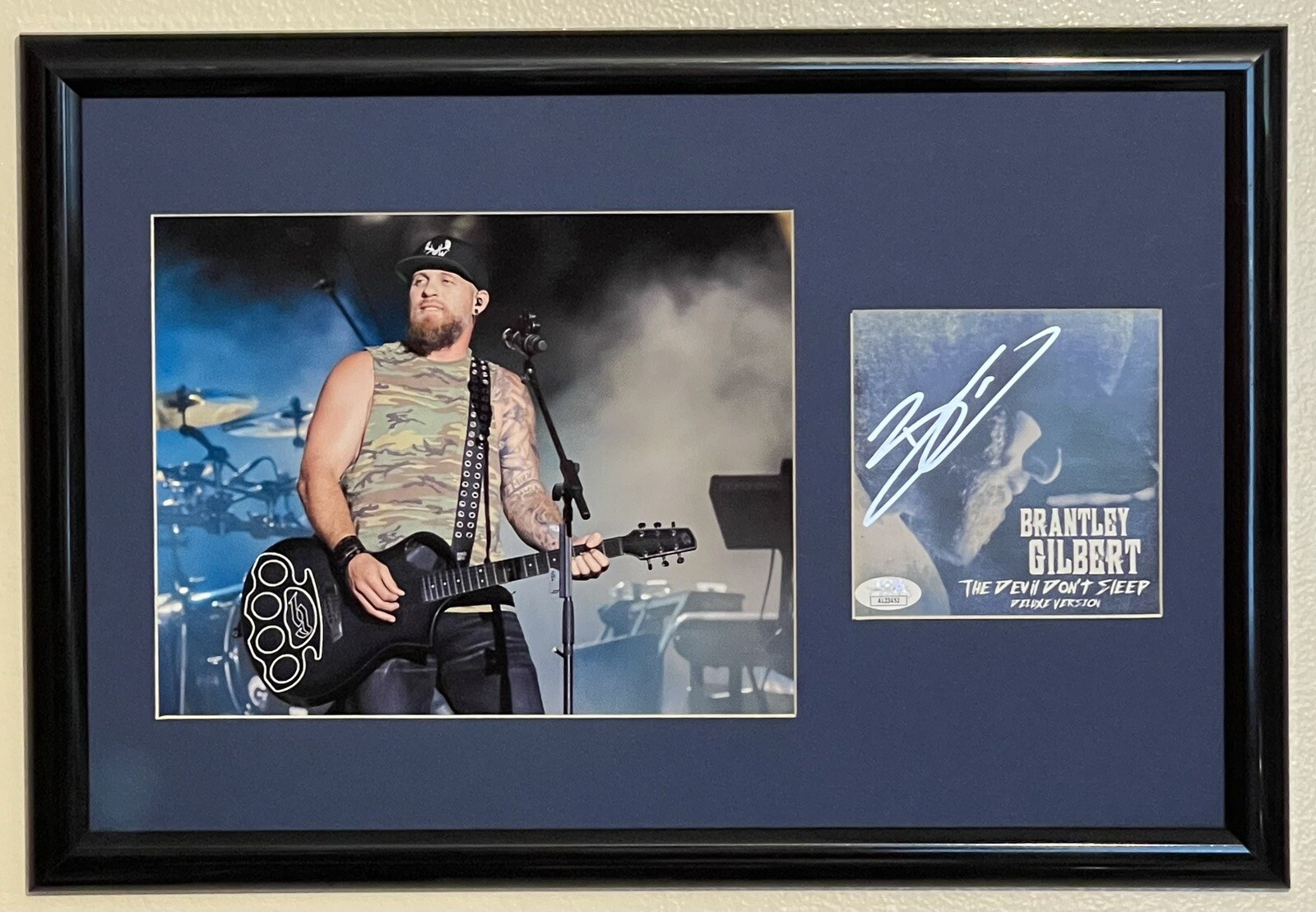 Brantley Gilbert Signed Auto The Devil Don’t Sleep Custom Framed Cd Cover JSA
