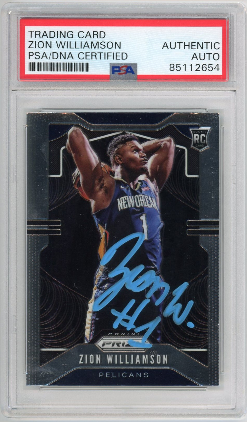ZION WILLIAMSON SIGNED 2019 PANINI PRIZM #248 RC AUTOGRAPHED PSA/DNA AUTO COLLECTIBLE MEMORABILIA