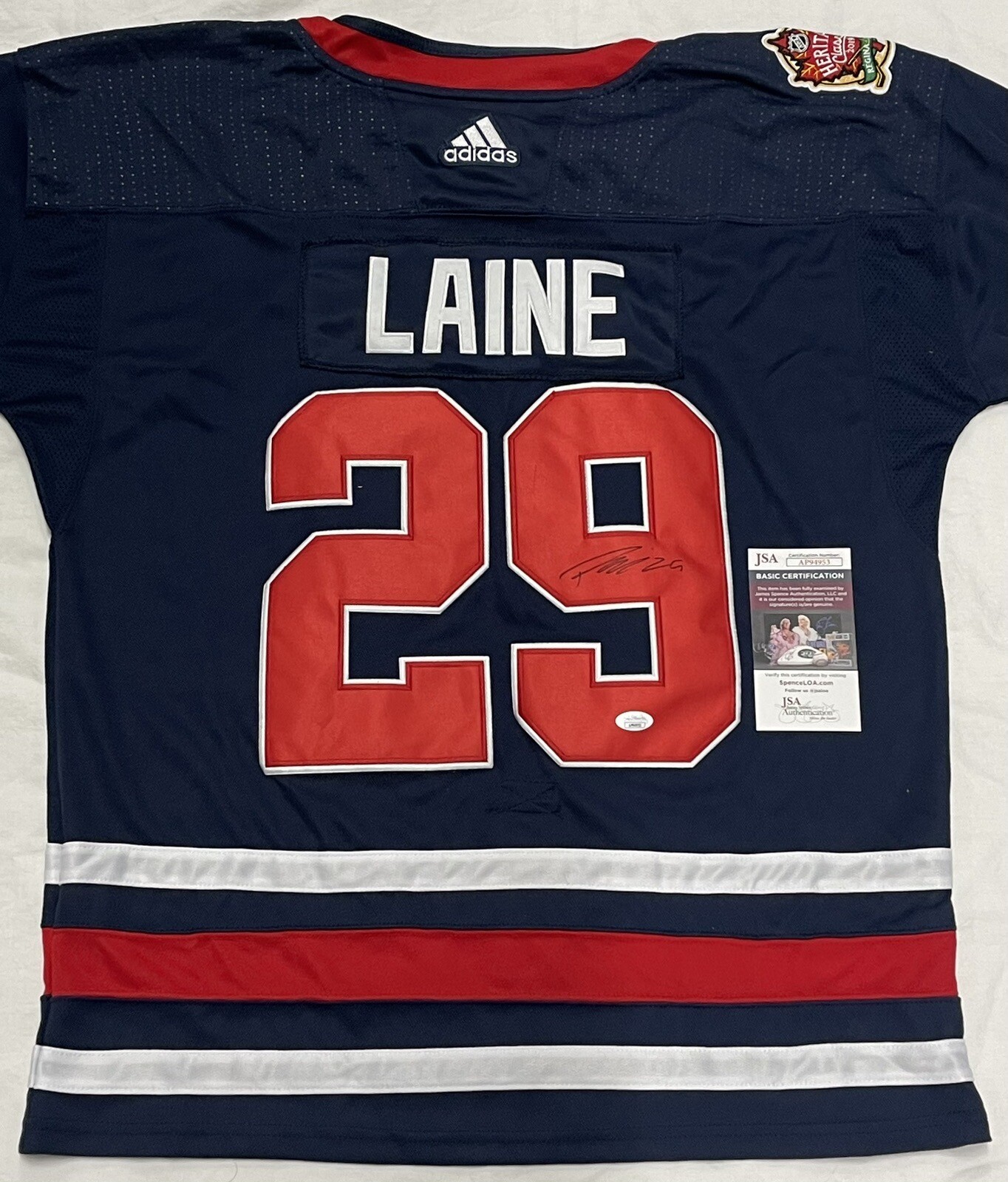 Patrik Laine Signed Autographed Winnipeg Jets Jersey JSA Finland