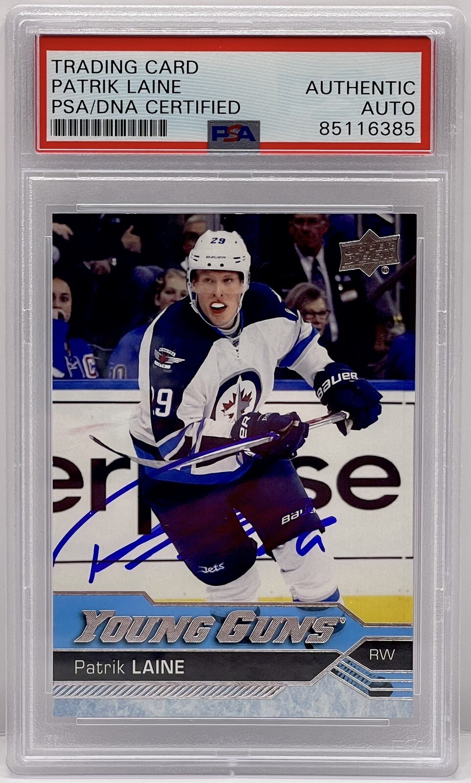 Patrik Laine Signed 2016/17 Upper Deck Young Guns Rookie Card PSA/DNA Slabbed