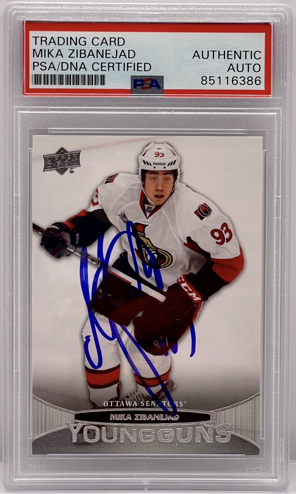 Mika Zibanejad Signed 2011-12 Upper Deck Young Guns RC PSA/DNA Slabbed Rangers
